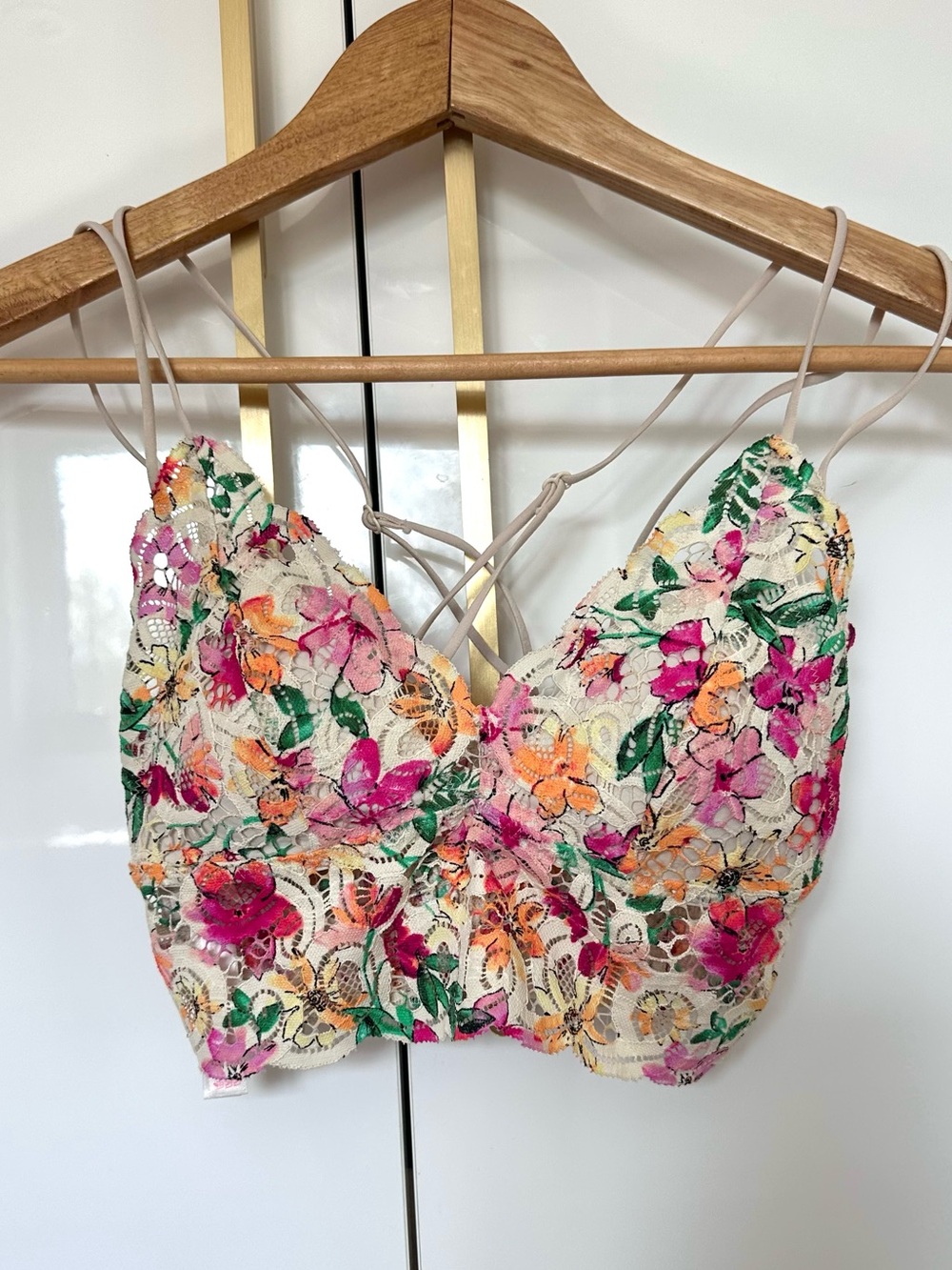 PINK Victoria's Secret floral lace bralette XS